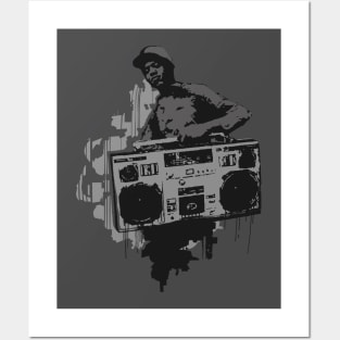 BoomBox Kid Gray Posters and Art